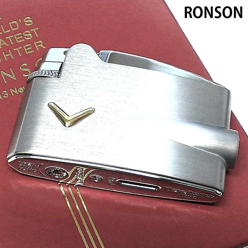 ガスライター ロンソン ヴァラフレームミニ クロームサテン フリント式 RONSON シルバー ガス視認窓付き かっこいい シンプル おしゃれ メンズ プレゼント ギフト
