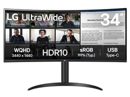 LGエレクトロニクス 3440×1440@100Hz対応 21:9曲面型モニター LG UltraWide 34WR55QK-B [34インチ]