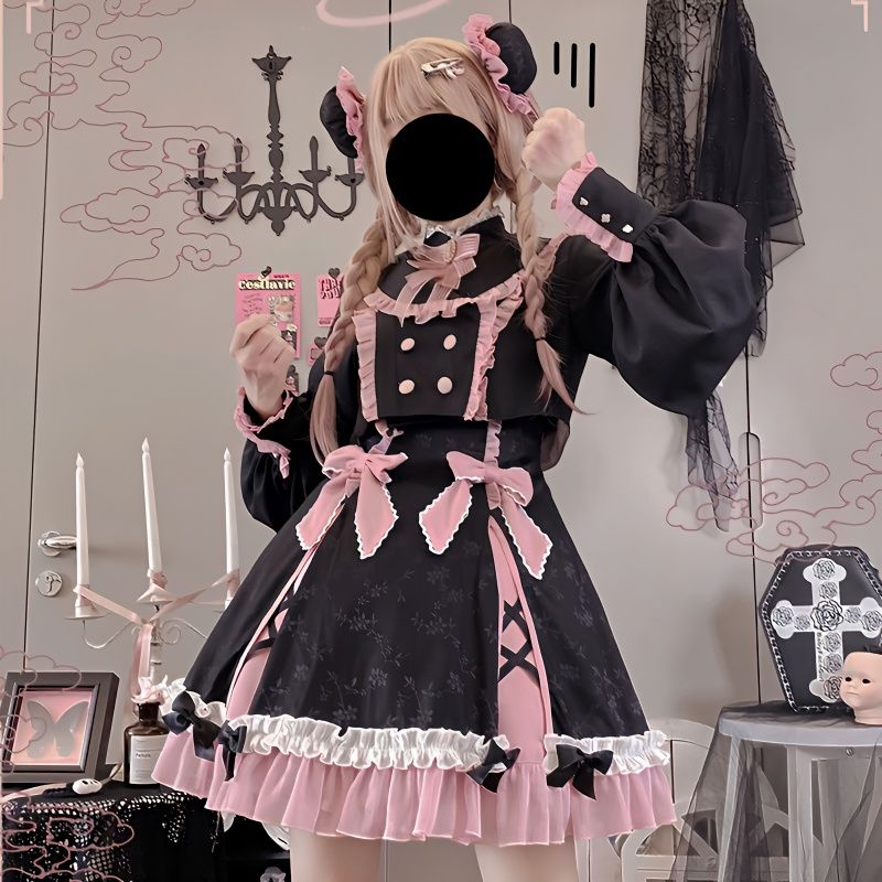 ロリータメロミスロリータpデイリーチャイナライトロースカートドレス