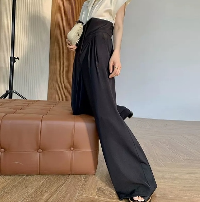 ボトムス パンツ ワイドパンツ ロング丈 ハイウエスト かわいい 大人可愛い きれいめ シンプル おしゃれ ラフ ルーズ モード 個性的 通勤 学生 通学 デート お出かけ 公園デビュー 女子会