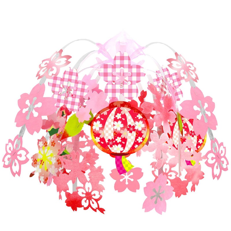 [2点セット] 桜満開ぼんぼりドロップ 【 天井飾り さくら 入学式 サクラ POP デコレーション 桜センター お花見 ディスプレイ 店舗装飾品 販促品 春 】