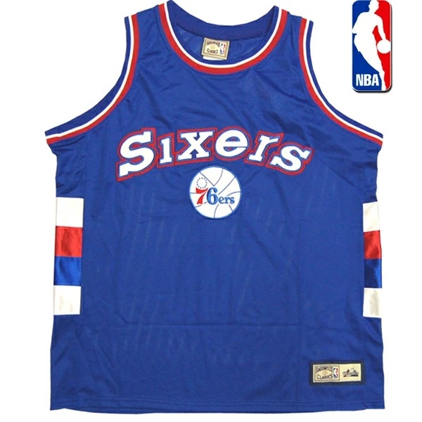 セール NBA セブンティ シクサーズ バスケ メンズ バスケシャツ ブルー Sixers 76ers Hardwood Classics カジュアル ユニフォーム バスケットボール ストリート