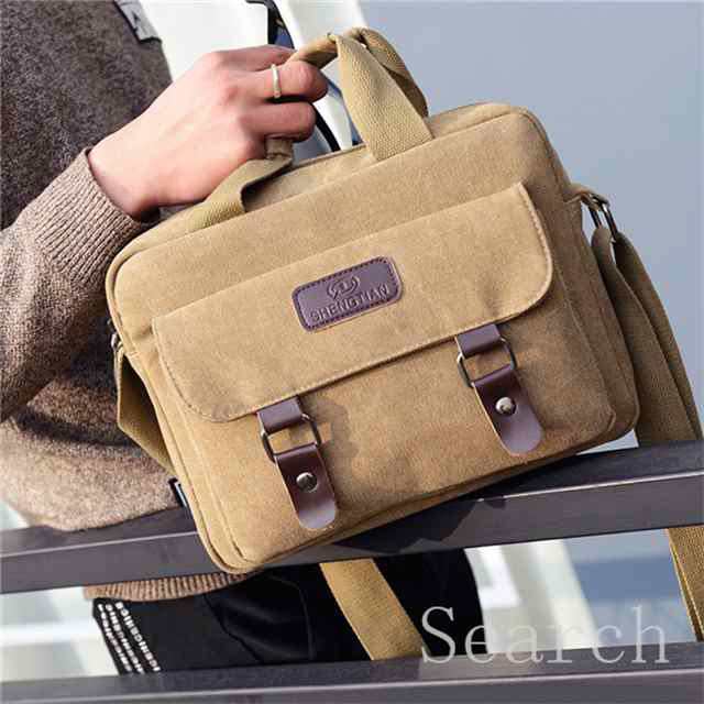 ショルダーバッグ キャンバスバッグ 2way メンズ 斜めがけ かばん 帆布 カジュアル 手提げ 収納 通学 通勤 機能的 便利 大容量 小物入れ 4,816円