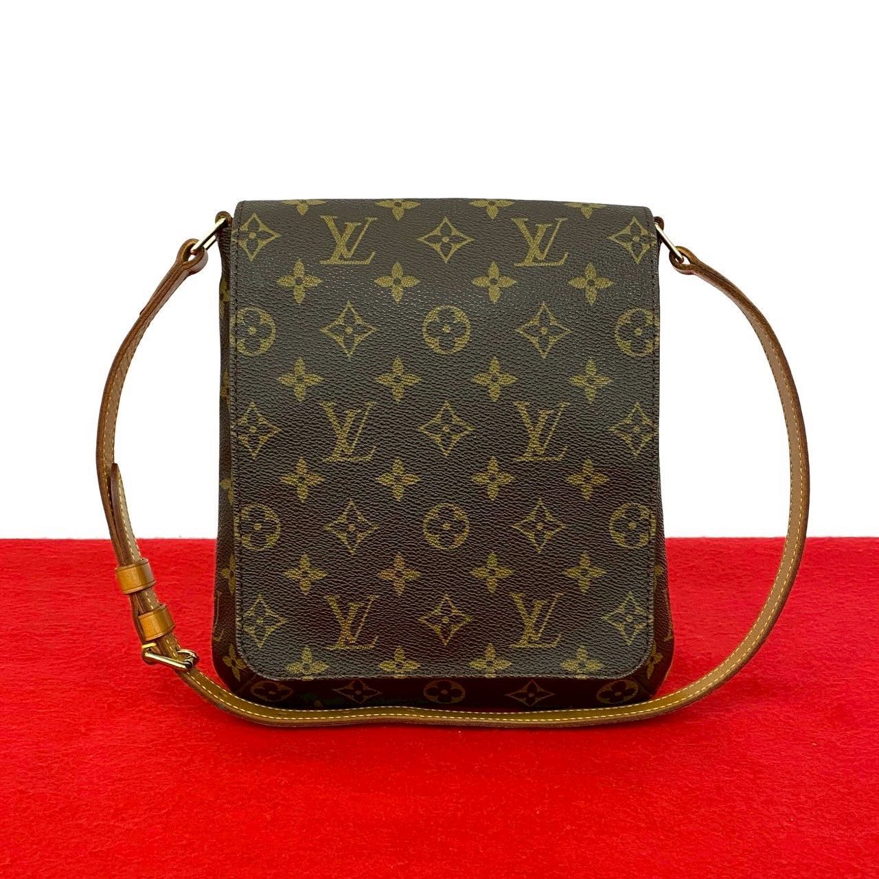 ヴィンテージ ミュゼット サルサ モノグラムショルダーバッグ レザー PVC ブラウン e13-7