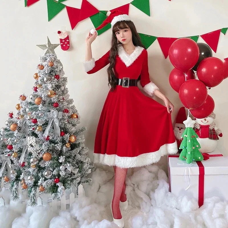 25大人気急速出荷無料成人女性用フェスティバルコスプレ服 クリスマス シニア用ロングワンピース