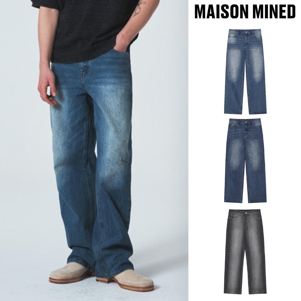 【MAISON MINED】 DART BRUSH SEMI WIDE DENIM PANTS 10,756円