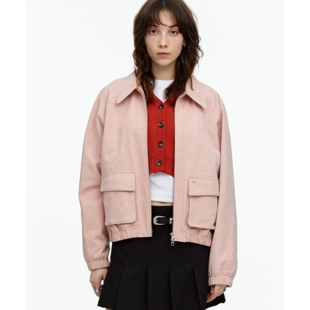 ファレットピグメントオーバーサイズブルゾンサーモン
