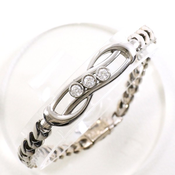 K18 18金 WG ブレスレット ダイヤ 0.20 カード鑑別書 ジュエリー 中古