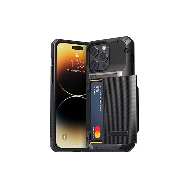 iPhone 14 Pro Max 対応 ケース カバー 耐衝撃 ストラップホール/背面 カード 収納 付 スマホケース 衝撃吸収 スマホカバー カード入れ 付き iPhoneケース カード収納 耐衝