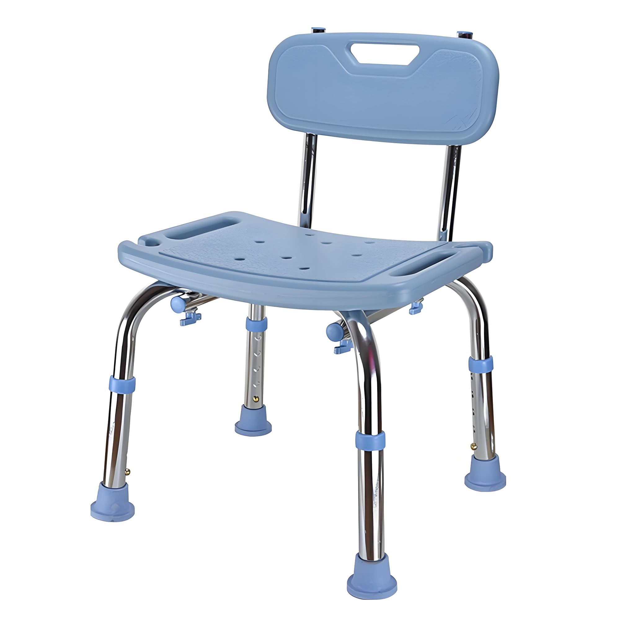高齢者 風呂椅子 シャワーチェア 介護用品 風呂椅子 介護風呂椅子 シャワーチェア 軽量 風呂用椅子介護 風呂 椅子 5段階高さ調整可能 背もたれブルー