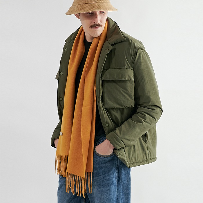 [送料無料]スミスアもーデイリーラムズウールマフラーイエロー