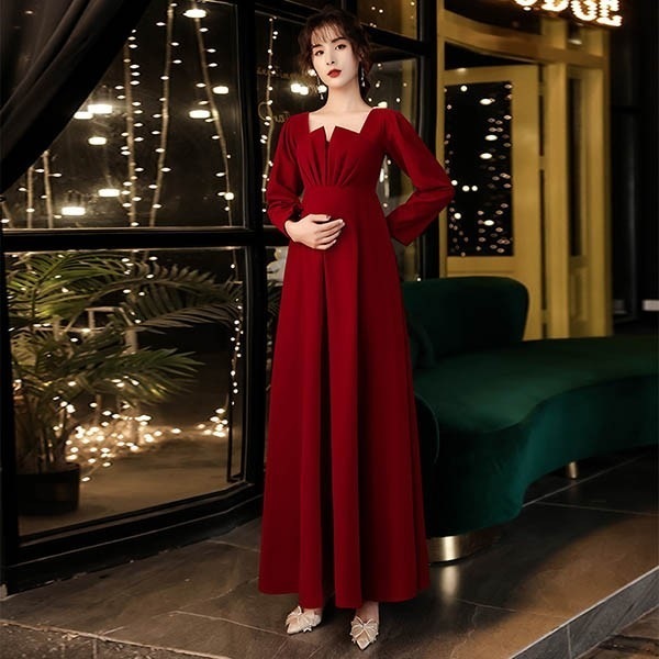 ワンピースドレスドレスロング 演奏会 演奏会用ドレス ピアノ ブライズメイド フォーマル 長袖 演奏会ドレス ミモレ丈 発表会 ロングドレス 結婚式 ピアノ発表会 ドレス ドレス 袖付き ワンピー