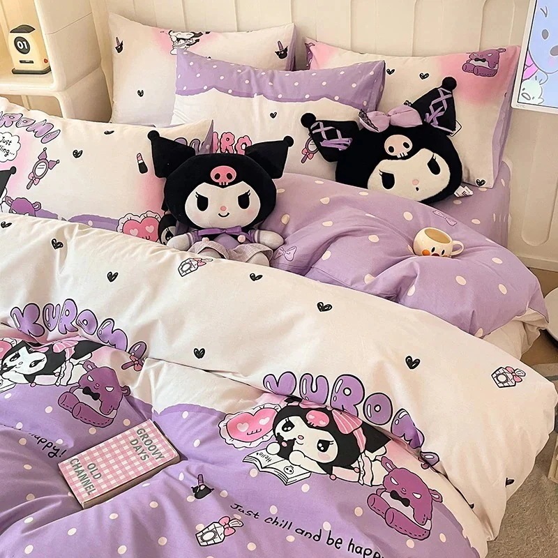 コットン4点セット純綿シーツクロミ掛け布団カバードミトリー3点セット