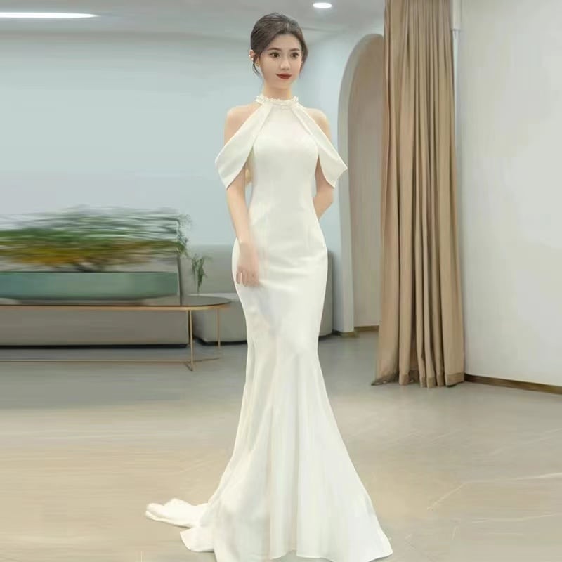 ウエディングドレス 白 Aラインドレス トレーンライン ブライダル 結婚式 花嫁 挙式 二次会 レディース ロングドレス シャンペン レース プリンセスライン 撮影