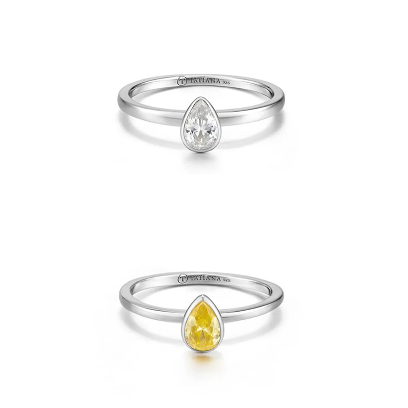 (シルバー925) イエロー トパーズ ペア シェイプ ベゼル リング 指輪／Ring／Topaz Pear Bezel 6,500円