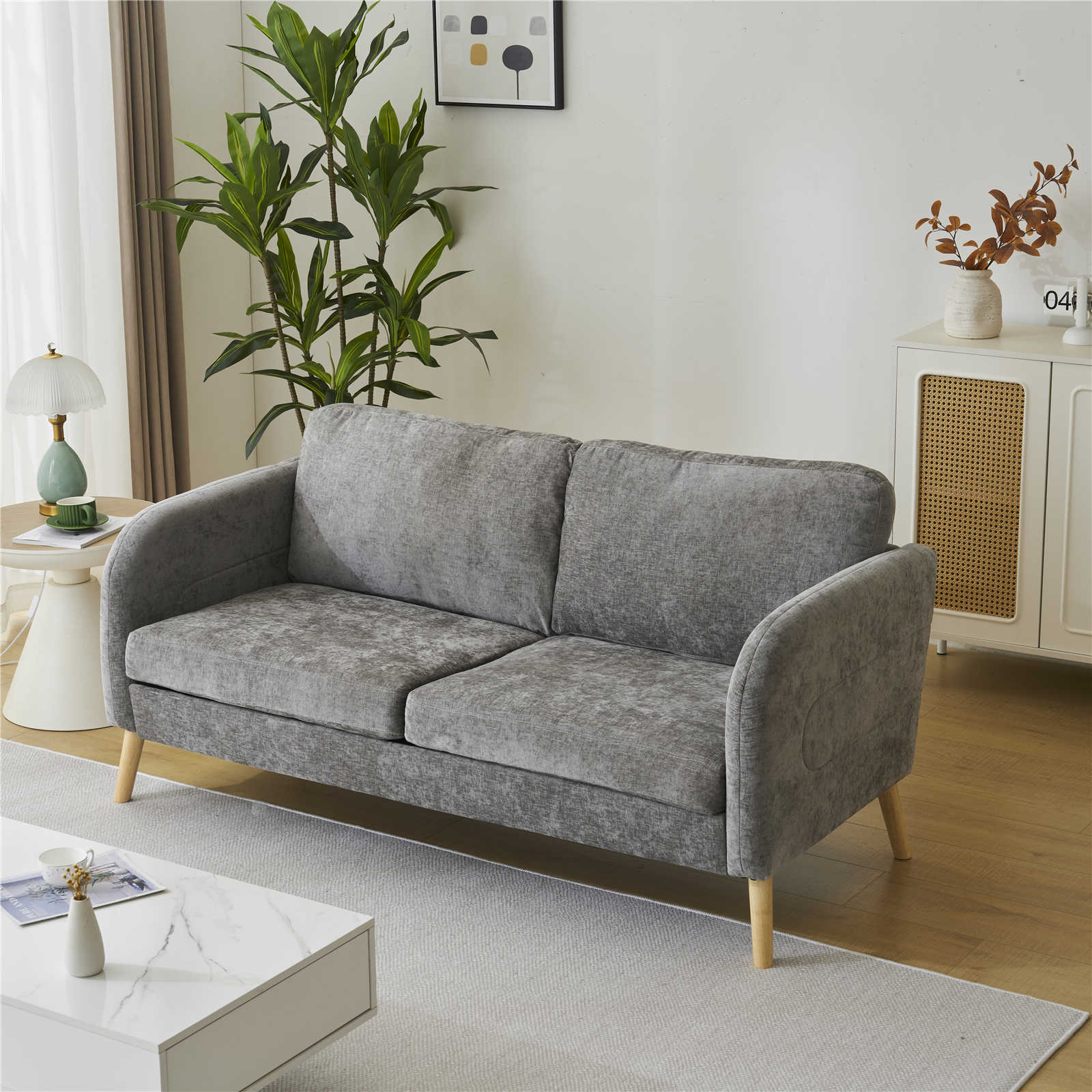 【日本国内出荷-3日で配達】韓国版 ファッション かわいい ソファー 二人がけソファー 2人掛けリビングソファ 肘 付き ロボット 掃除機も通れる 1人用にも おしゃれ DJYC143