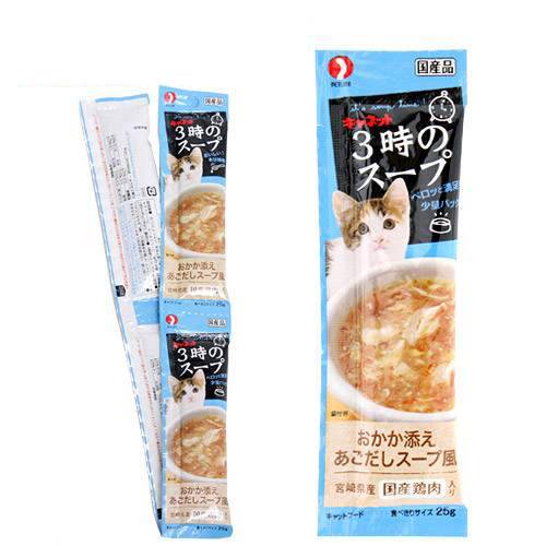 ペットライン　キャネット　３時のスープ　おかか添え　あごだしスープ風　４連（２５ｇX４）X５０　猫　おやつ　ＣＲＣ35―25―80―00―00
