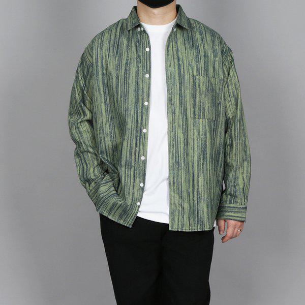 WGNメンズ ビッグサイズ ラスライン リラックス シャツ