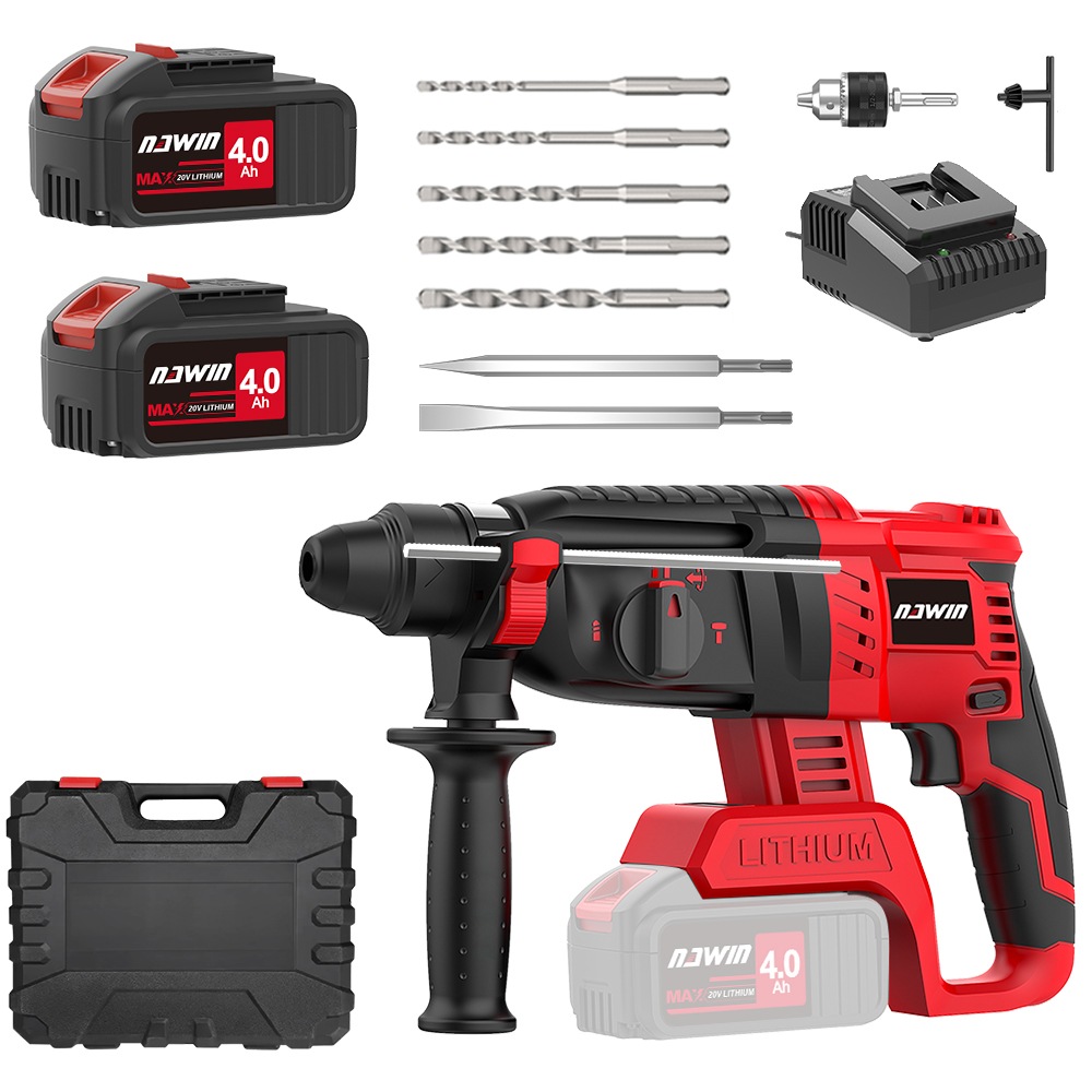 充電式ハンマドリル　4.0ah大容量リチウム電池2個付　コードレス