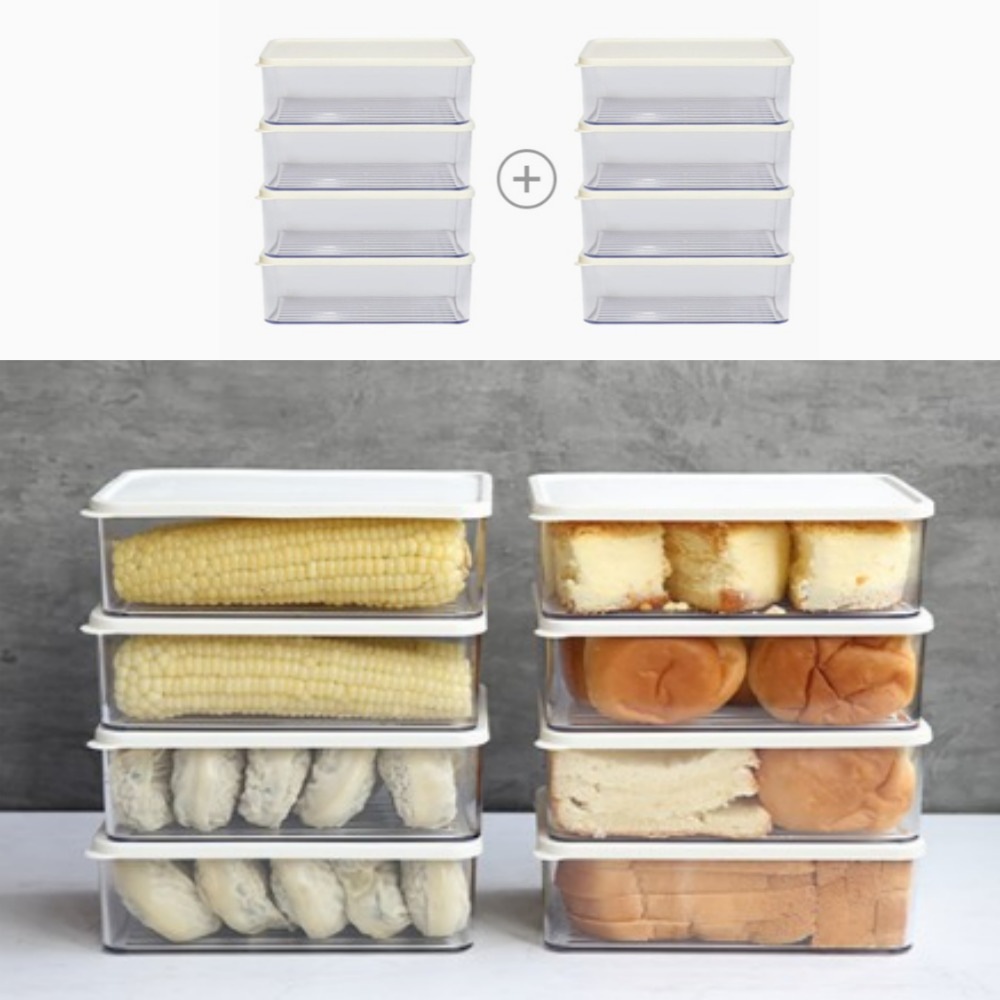 シースルー 冷凍室整理容器 深い2号 8個 セット