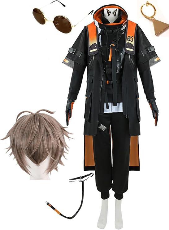 Noctyx Alban Knox アルバーンノックス コスプレ バーチャルYouTuber コスプレ衣装 ウィッグ　靴追加可能　仮装 衣装+耳飾り+髪飾り+しっぽ+メガネ+手袋　付き