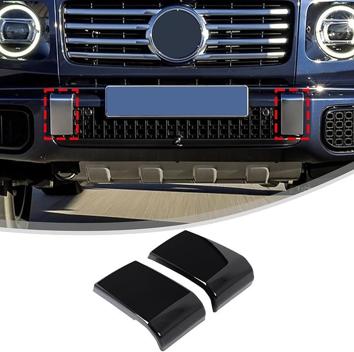 互換品メルセデス ベンツ Gクラス 2025年に専用 フロントバンパー装飾カバー 保護カバー フロントバンパー両側 保護パネル ガーニッシュ (フロントバンパー両側/光沢のあるブラック)