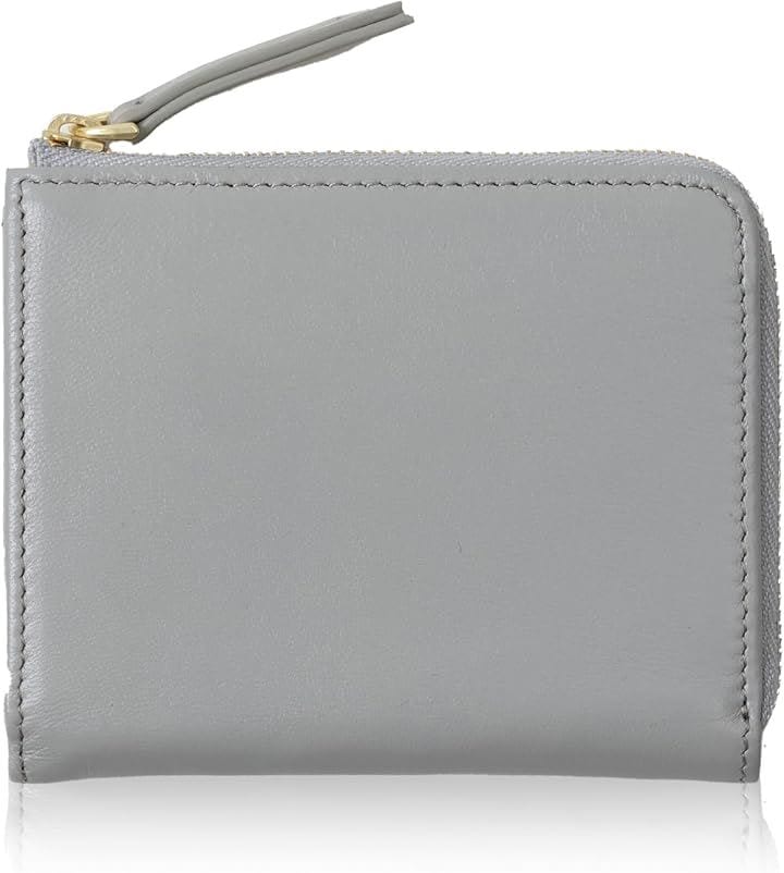 ギャラリークオリエ キメ細かさが生むフィット感 高級エチオピア高原羊革 熟練の革職人が作る スキミング防止 財布 レディース 2つ折り L字ファスナー コンパクト 日本 本革(Gray)