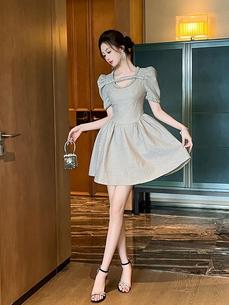 2025夏新品 ショートワンピース ドレス パーティー キャバ 大人 同窓会 披露宴 卒業式 結婚式 演奏会 ウェディング 二次会 メガ割 230%までに制限