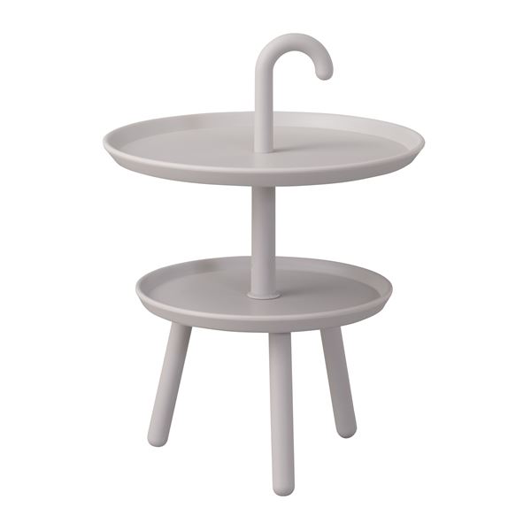 サイドテーブル/ミニテーブル グレー 円形 直径42高さ55cm 脚付き ポリプロピレン Kukka クッカ 組立品