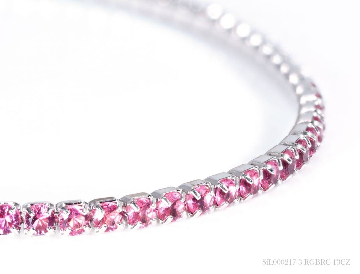 ｃｚダイヤモンド テニス ブレスレット ピンク スライドボール 調節可能 数量限定 プレゼン