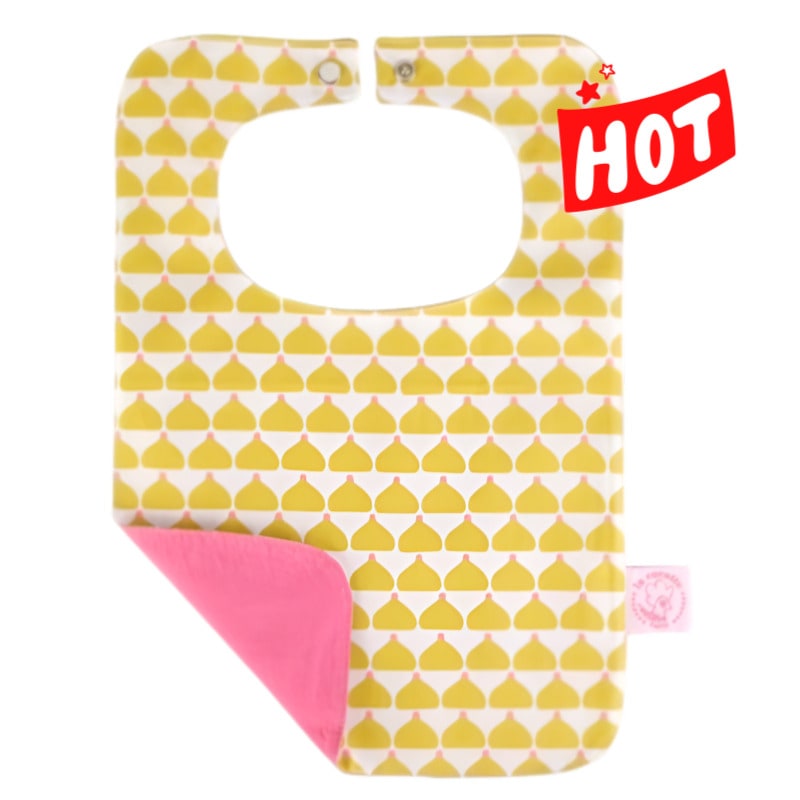 [ラココット·パリ]スタイ ベビー用 イエローカラー 防水 撥水 食事用 おしゃれデザイン 新生児 赤ちゃん ギフトにもおすすめ