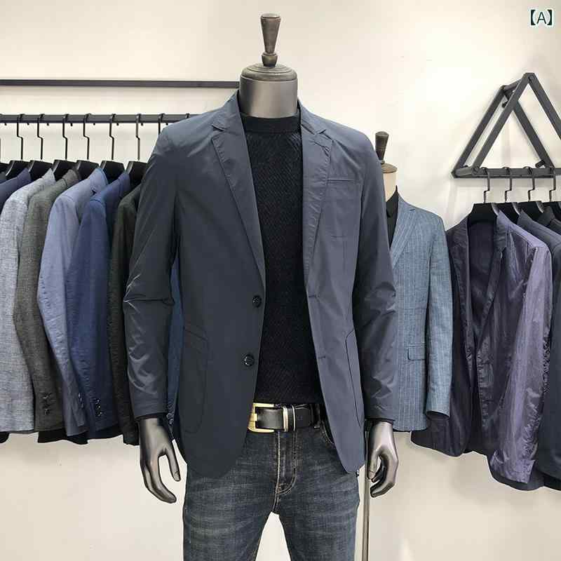スーツ　ジャケット　カジュアル カウンター 2025 春の メンズカジュアル スーツ 薄手 スリム メンズ 中年 若年 シングル ウエスタン ジャケット コート