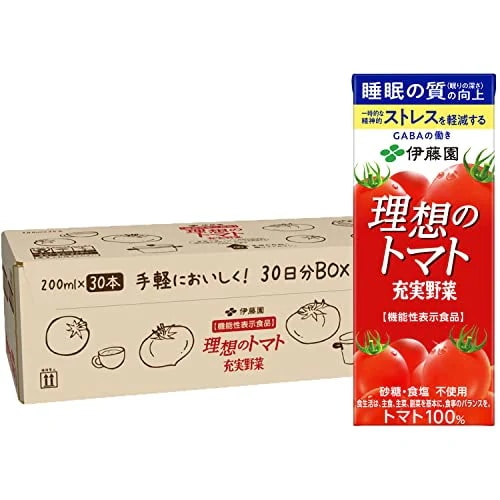 【Amazon.co.jp限定】 充実野菜 理想のトマト 30日分BOX (紙パック) 200ml×30本 [機能性表示食品]