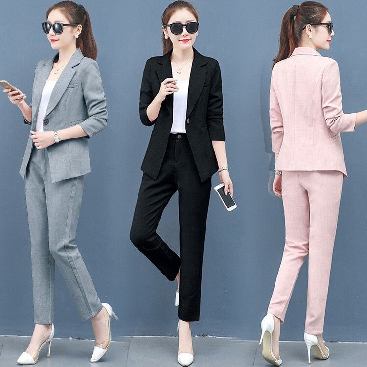 韓国のファッションスーツセットアップ レディース 40代 春秋 フォーマルセットアップ 長袖 スーツ
