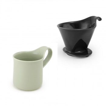 ZERO JAPAN（ゼロジャパン） ドリッパー＆カフェマグセット ドリッパートレイ付 DMZ-16 BK/MI