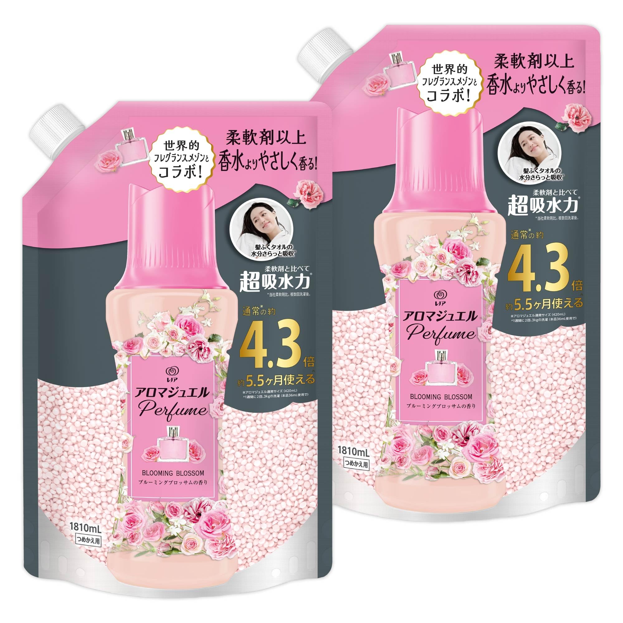 レノア アロマジュエル Perfume 香り付けビーズ ブルーミングブロッサムの香り 詰め替え 1810mLｘ2袋