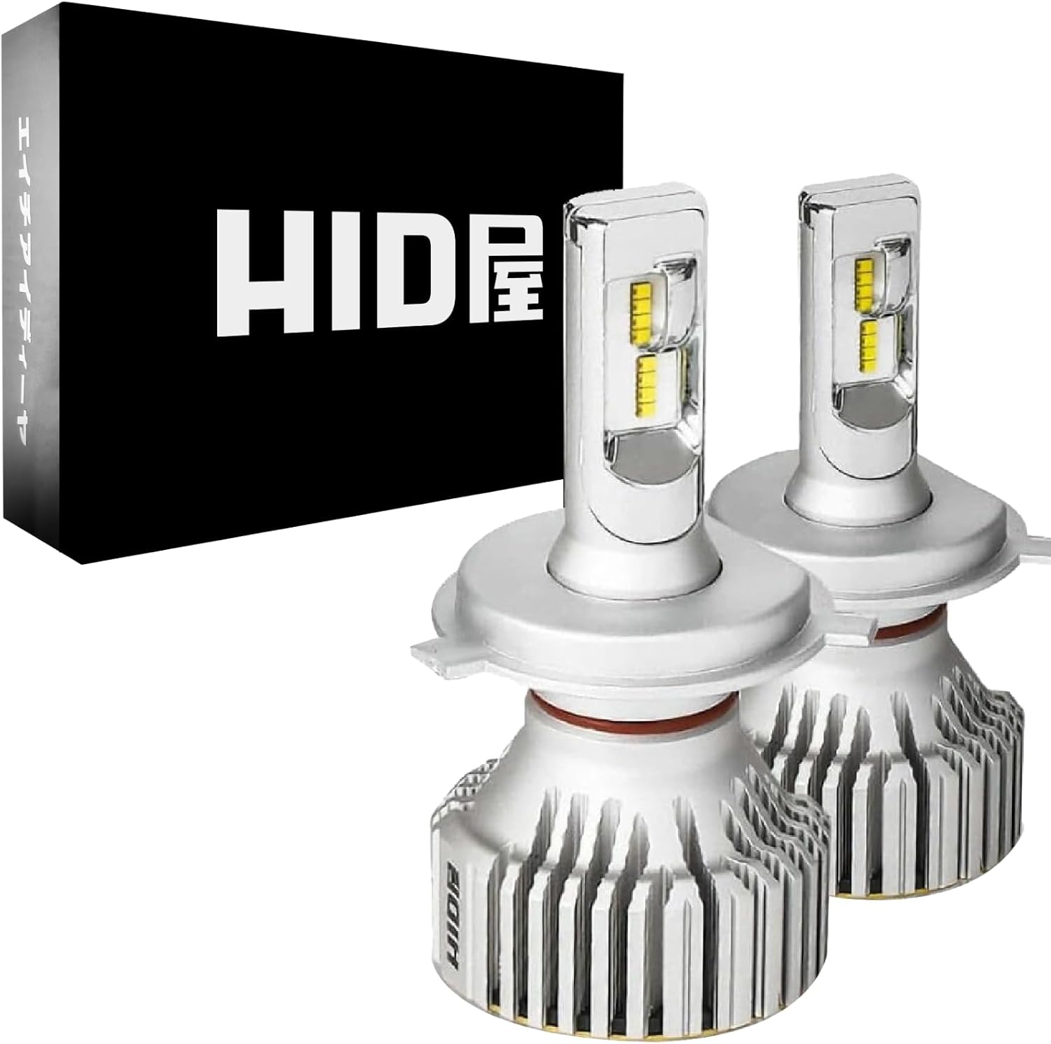 HID屋 H4 LED ヘッドライト 28400cd(カンデラ) 爆光 ホワイト 6500k 車検対応 12V 24V ドライバー内蔵 簡単取付 iシリーズ 2本1セット