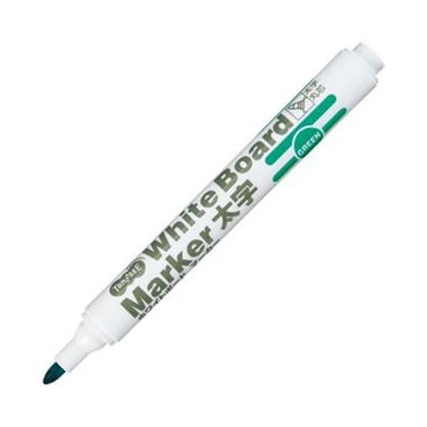 （まとめ）TANOSEE ホワイトボードマーカー太字 丸芯 緑 1セット（12本）[x20セット]