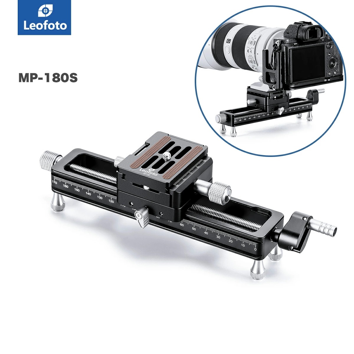 Leofoto(レオフォト) MP-180S マクロフォーカシングレール［アルカスイス互換プレートNP-50付属送料無料］