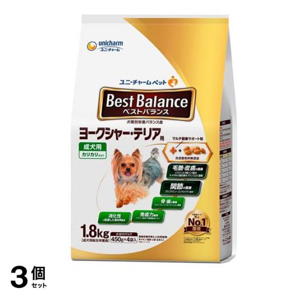 ベストバランス カリカリ仕立て ヨークシャー・テリア用 成犬用 1.8kg 3個セット