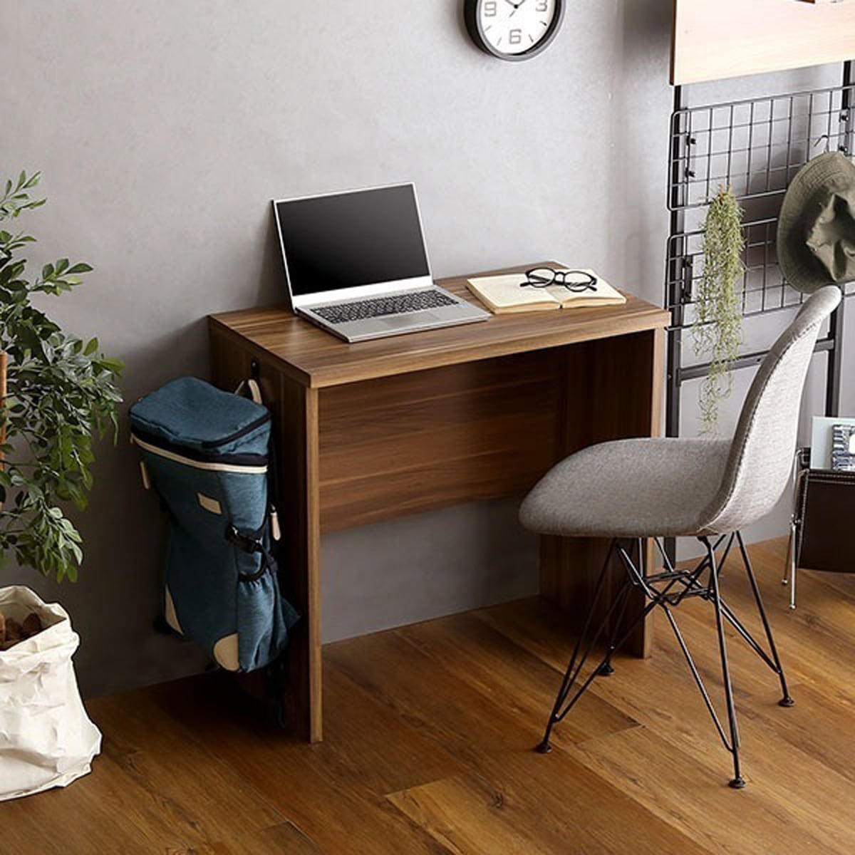 ヴィンテージデスク シンプルデスク 学習デスク 勉強机 75幅 木目調 ワークスペース テレワーク