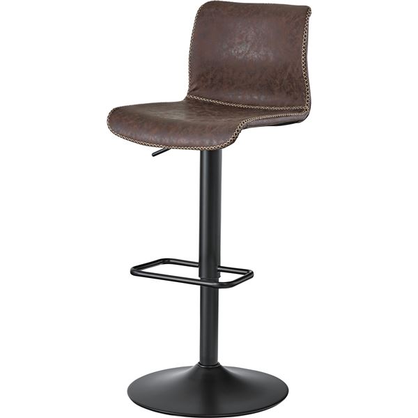 カウンターチェア ハイチェア 約幅43cm ブラウン スチール ソフトレザー 組立品 リビング ダイニング 店舗 飲食店 10,552円