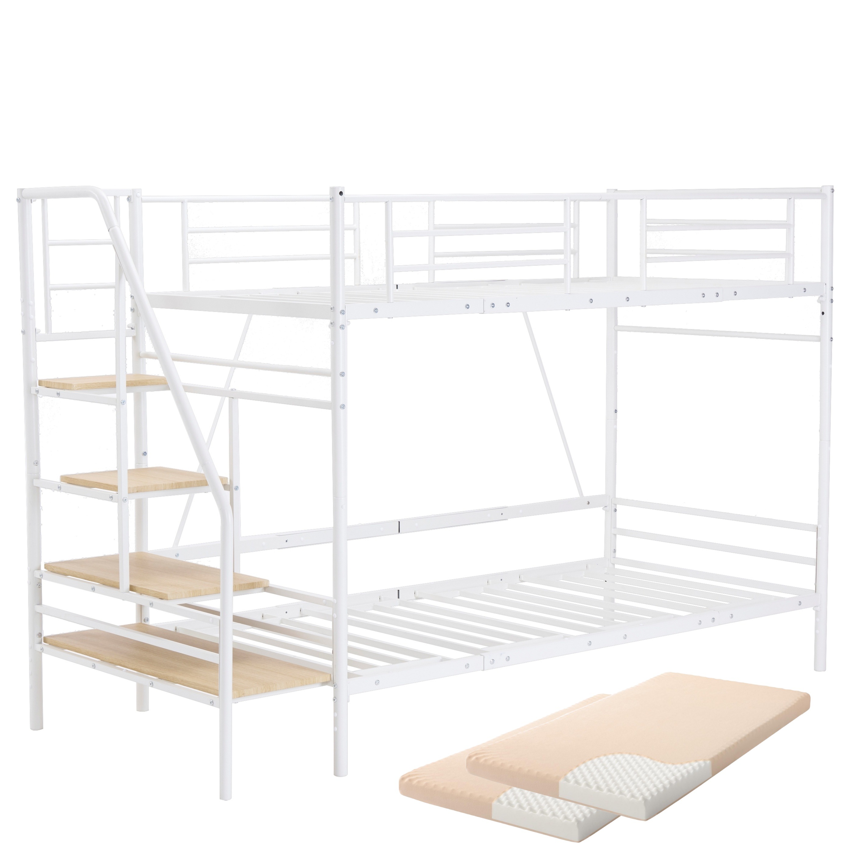 Qoo10] 【マットレス2個付き】S ロフトベッド : 寝具・ベッド・マットレス