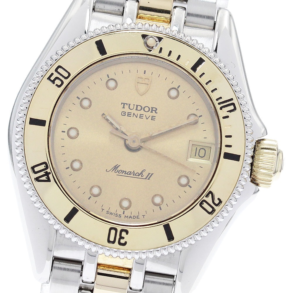 チュードル TUDOR 15853 モナーク2 デイト クォーツ レディース 保証書付き_899282【中古】