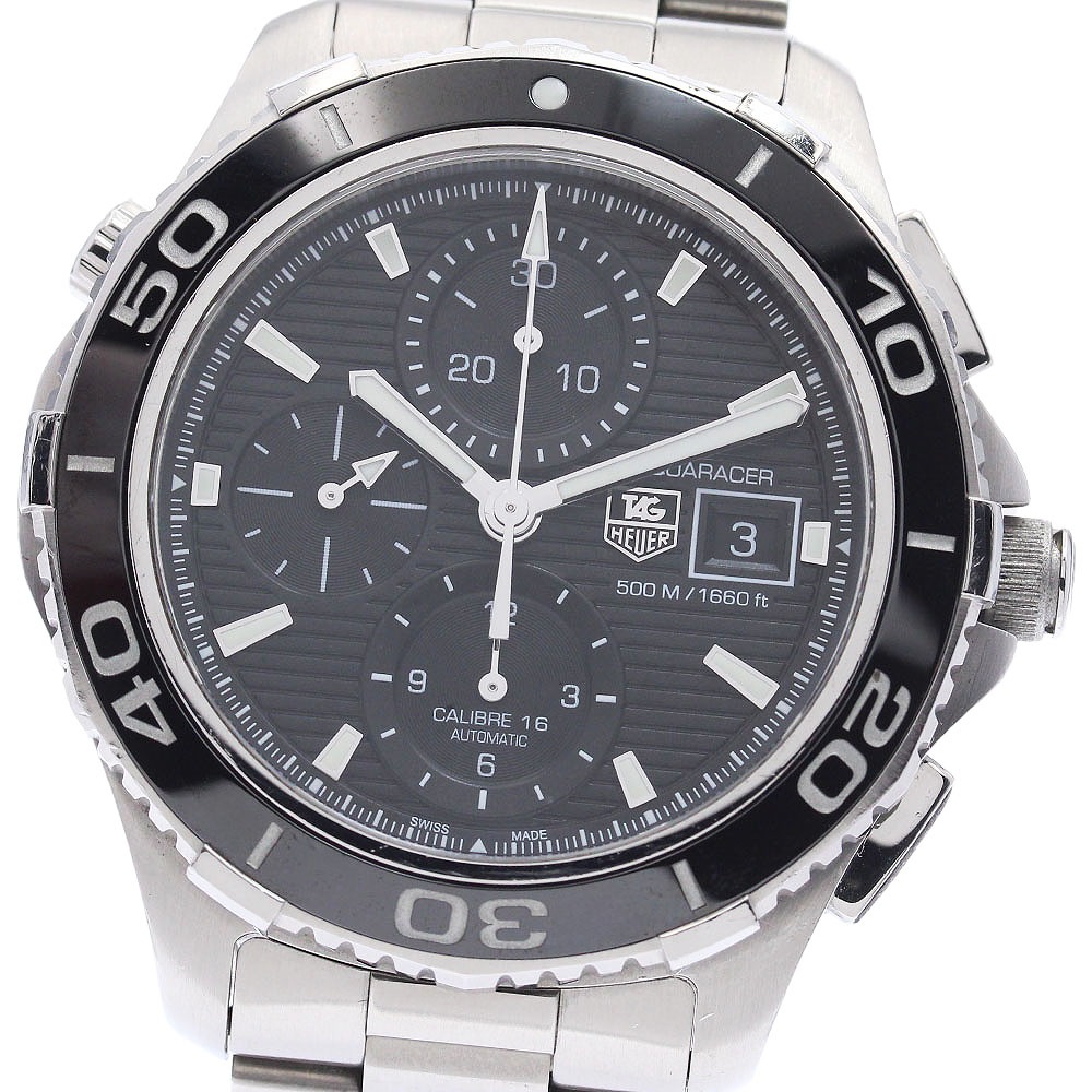 訳あり タグホイヤー TAG HEUER CAK2110 アクアレーサー クロノグラフ デイト 自動巻き メンズ _947504【中古】