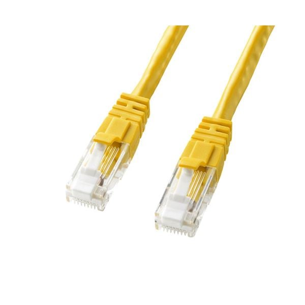 (5個セット) サンワサプライ つめ折れ防止カテゴリ6 LANケーブル 10m イエロー KB-T6TS-10YNX5