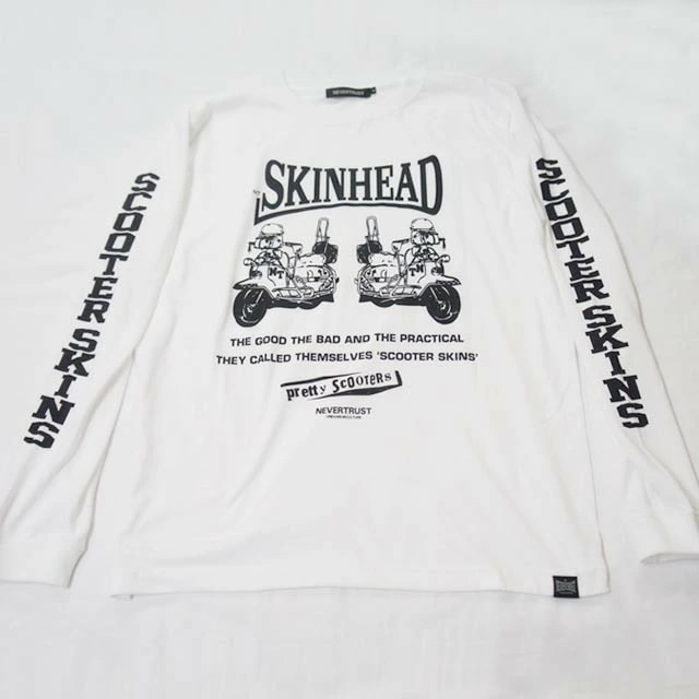 ネバートラスト PRETTY SCOOTERSbrLONG SLEEVE Tシャツ WHITE