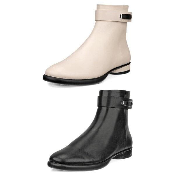 [ヨジュ店] 女性用スカルプテッド LX 3CM シューズ ブーツ アイボリー ブラック 222353