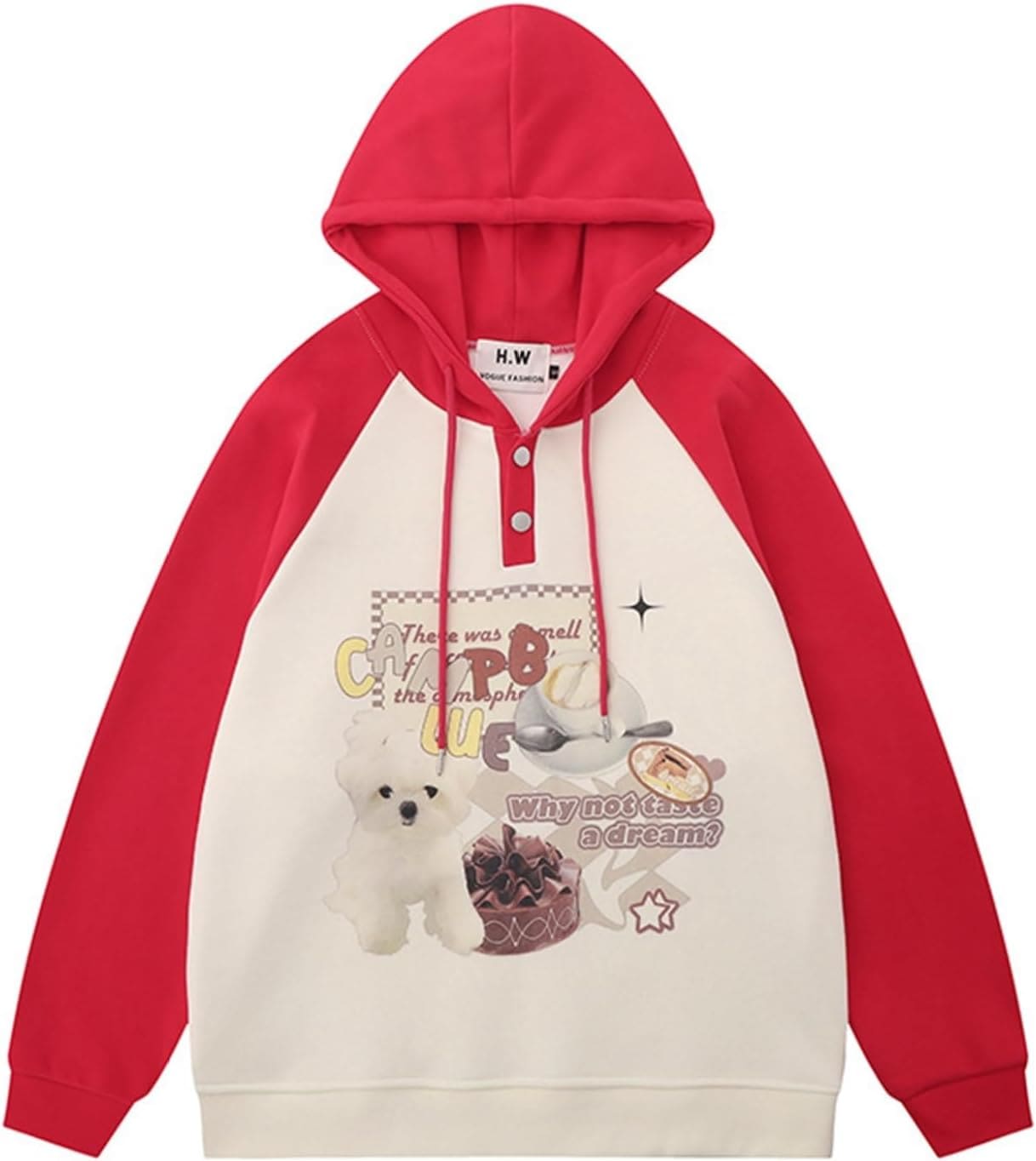 メンズ トレーナー 犬柄 可愛い プリント パッチワーク パーカー フルオーバー コットン 長袖 スウェット カップルルック 秋冬 スナップ ドローストリング付き 日系 上着 若者 ペアルック ゆった