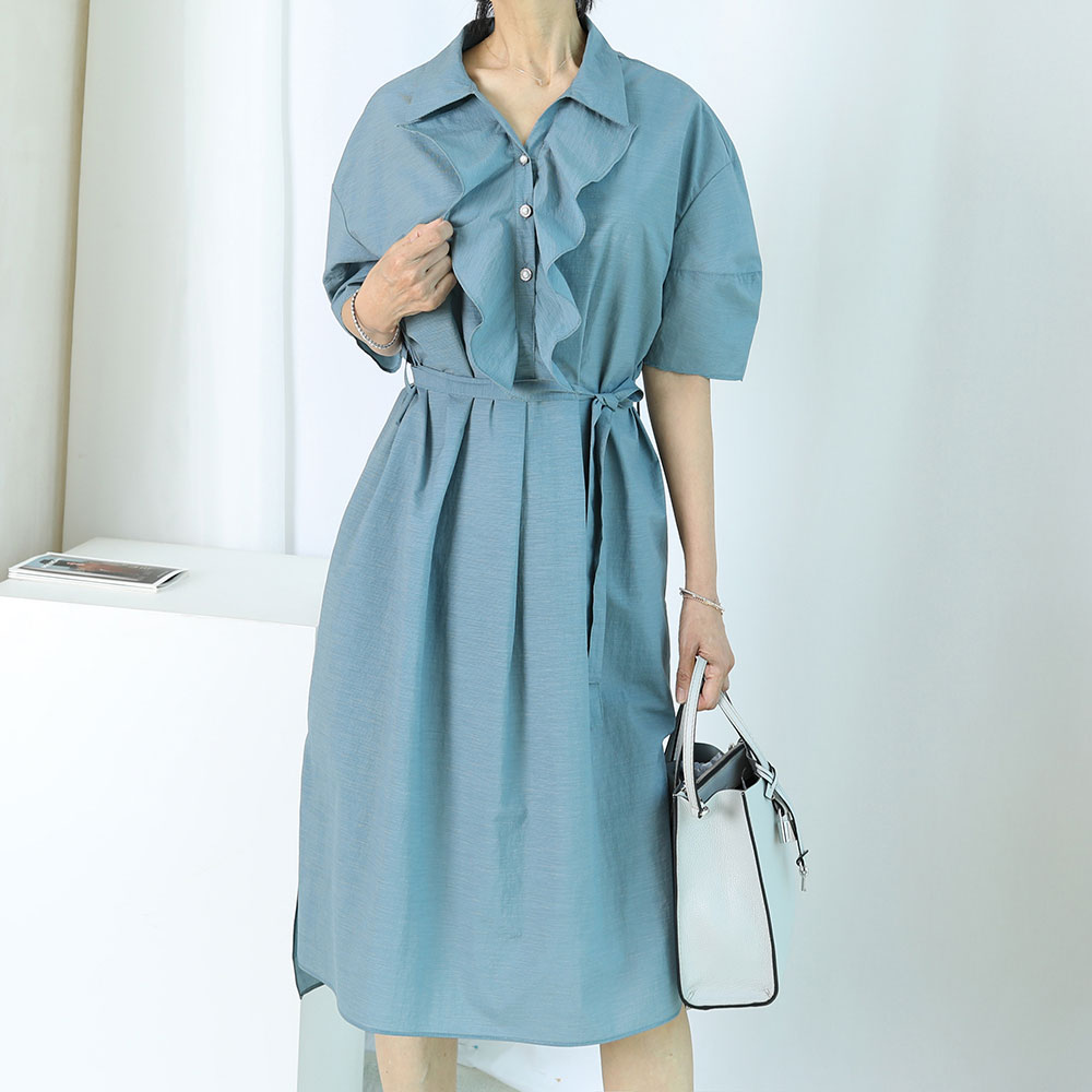 HN レディース ラグジュアリールック 夏 フリル ワンピース